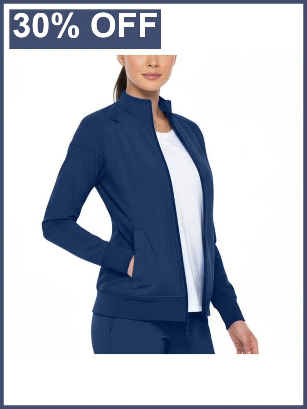 Women's Zip-Up Scrub Jacket Warm-Up Medical Workwear